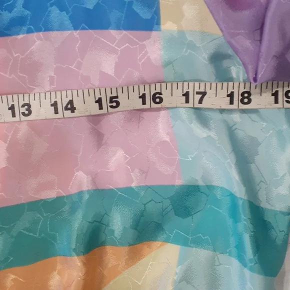 Vintage Y2k Office Siren vibrant color blocking blouse top size 6 - Picture 14 of 15